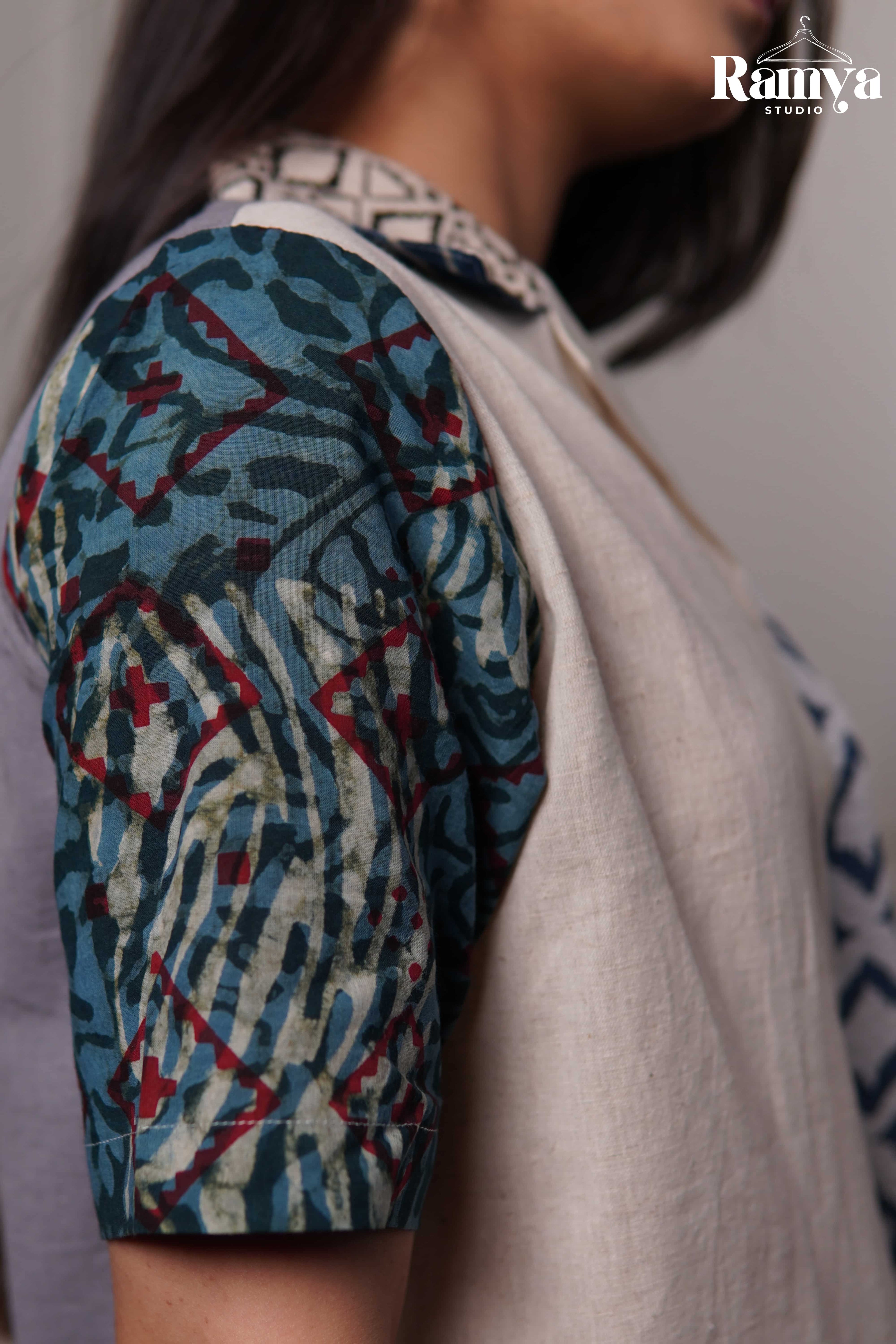 Stone Age Panel Shirt Top - S