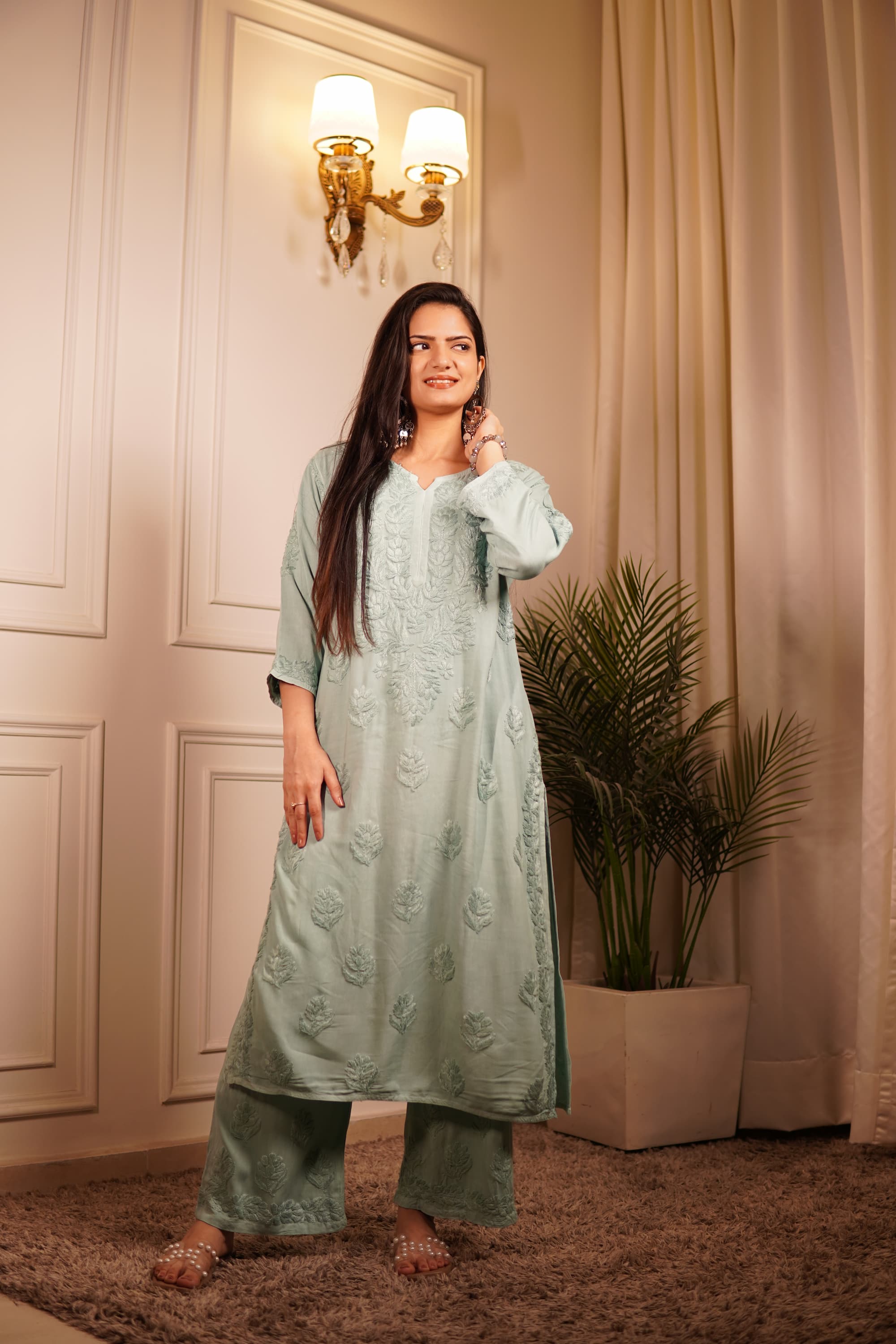 The Cyan-ara Chikakari Suit