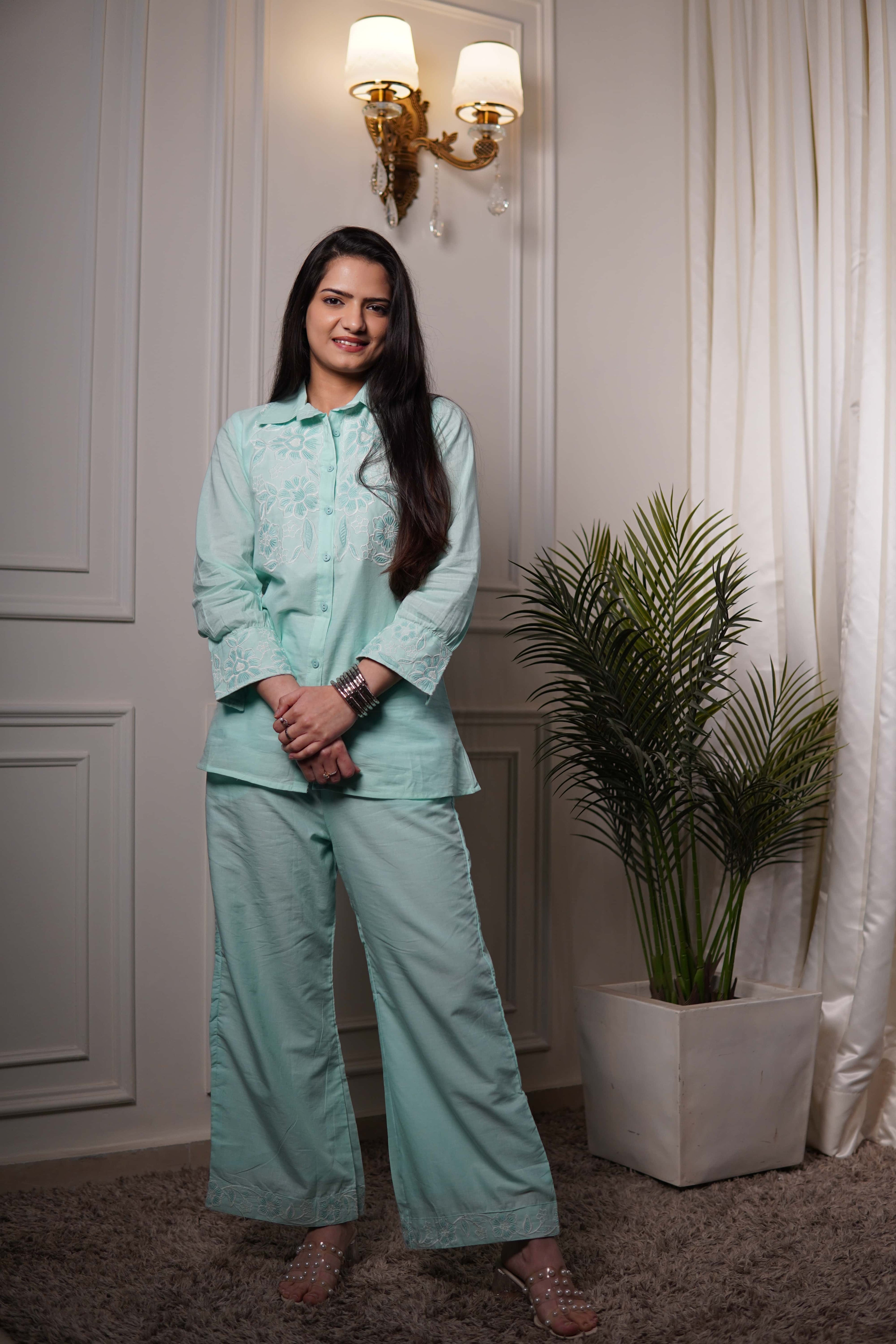 Malmal mint green co-ord set